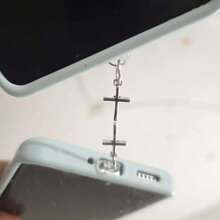 Silver Cross Phone Decoration, Suitable For IPhone/Type-C Dust Plug Interface Care, Phone Pendant Accessory - Silver - View 2