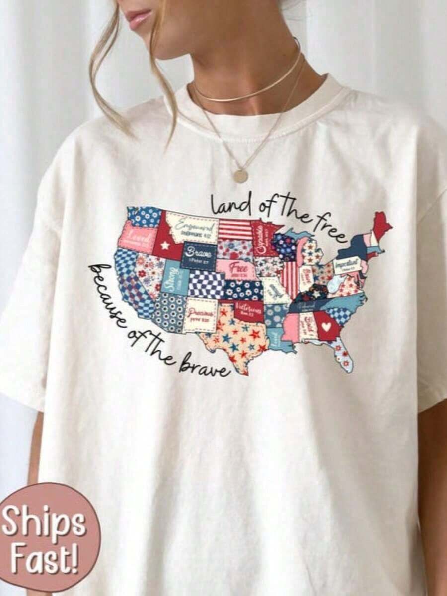 Camiseta Casual Cristiana Americana para el 4 de Julio, Camiseta con Versículo Bíblico, Camiseta de EE. UU., Camiseta de América, Camiseta de Moda - Blanco - Ver 1