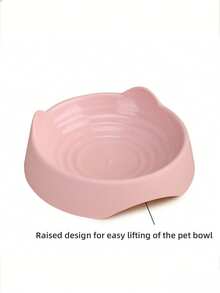 1pc Cat Ear Shaped Pet Bowl, Plastic Material Cat/Dog Food & Water Bowl, Assorted Sizes - 250ml - View 5