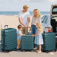 Luggage Sets With TSA Lock, 360° Spinner Wheels, ABS+PC Material, Suitcase Perfect For Travel, Business Trips, Vacations, And Weekend Getaways - 3-Piece Set (20" + 24" + 28") - màu xanh lá - Xem 1