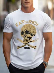 Men's Casual Short Sleeve T-Shirt, 1 Piece, 100% Heavy Cotton - Comfortable Crew Neck, Soft And Adorable T-Shirts, Loose And Comfortable - Back - View 11