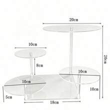 4-Tier Acrylic Wedding/Party/Birthday Cake Stand, Transparent Cupcake Display Rack For Desserts - Multicolor - View 6