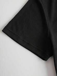 Regalo personalizado - Camiseta personalizada para mujer, puede agregar su propio texto/imagen (patrón de insignia/logotipo de empresa/foto familiar/selfie, números/nombre/cita/frase divertida/eslogan, etc. ), moda, casual, minimalista, personalizado, único, ropa de hombre, armario cápsula, ropa básica/urbana para hombre, regalo ideal para él, novio, familia, amigos, adecuado para cumpleaños, vacaciones/feriados, escuela/competencia, deportes/escalada, etc. , organizador de viaje, ropa deportiva elevada - Negro - Ver 5