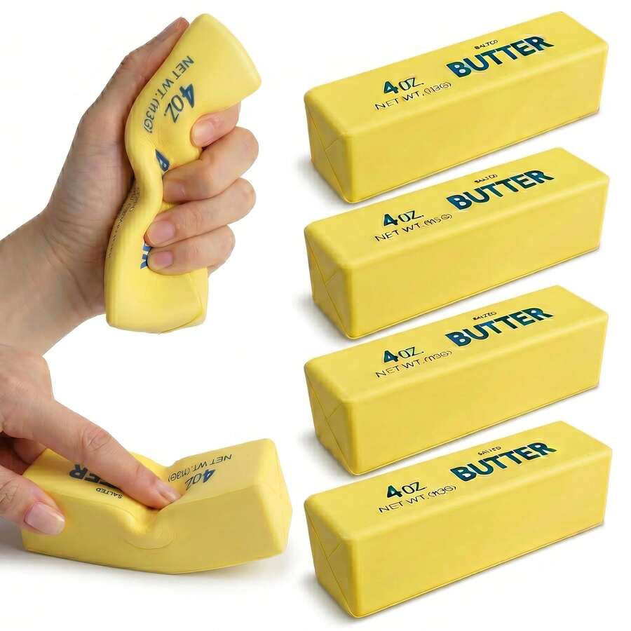 1 Realistic Butter Squeeze Toy – Soft Stress-Relief Finger Toy For Teens And Adults, Slow Rebound Sensory Stress Relief Toysquishy,Squishy Toys,Squishy Stress Toy,Dumpling Squish,Toys For Adults Women