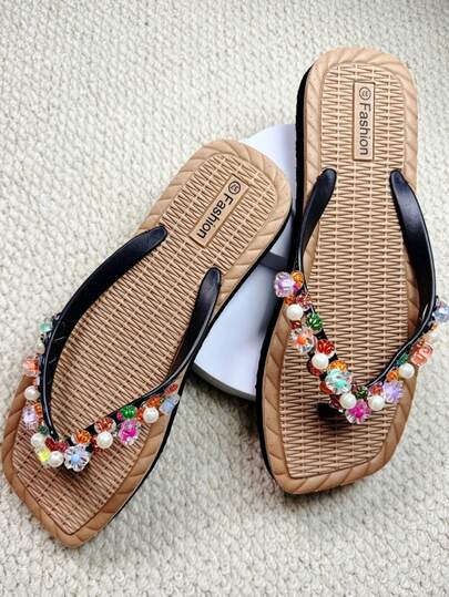 Nuevas sandalias de playa tipo chanclas de verano 2026, sandalias deslizantes de moda para mujer, artículo de con estilo de diosa