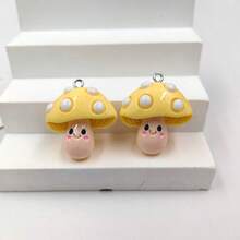 10pcs Cute Mushroom Pendant Set For Jewelry Making, Includes Resin Vegetable Pendants, Suitable For Flat Back Earrings - Random Mix - Multicolor - View 7