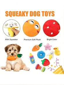 2/4/6/14pcs Cartoon Dog Toys, Suitable For Small Dogs Interactive Squeaky Toys, Chewing & Pulling Toys With Bells For Pets Who Love Chewing - Multicolor - View 6