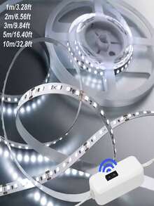 1/2/3/4/5/10m USB Powered Smart Motion Sensor LED Light Strip, Self-Adhesive Suitable For Wardrobe, Cabinet, TV, Living Room, Shoe Rack, Sofa, Flexible LED Light Strip, USB LED Light Strip With Sensor, 5V USB Powered, Warm White Light/1m/3 Meters/5m USB Powered Smart Motion Sensor LED Light Strip - White - View 6