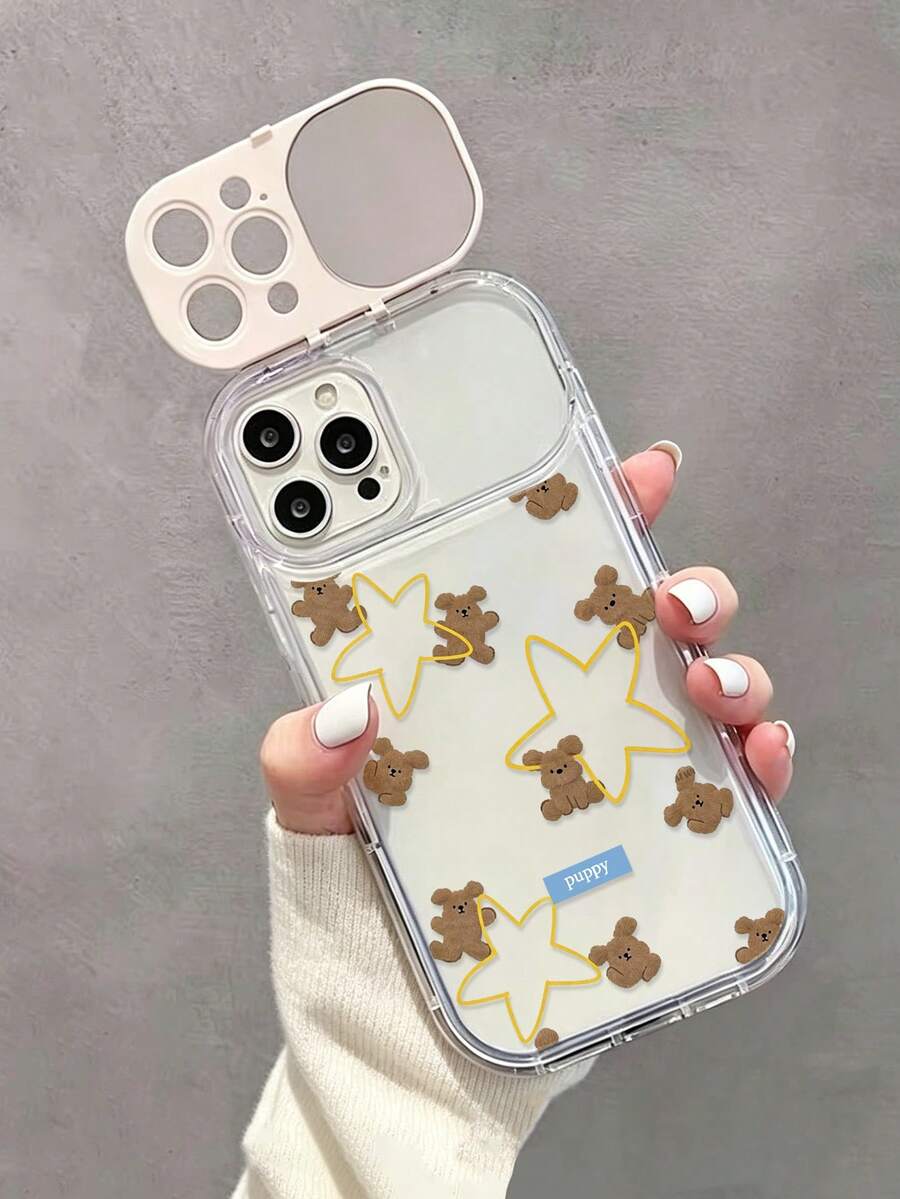 象牙色 TPU 五芒星熊彩绘翻盖镜面手机壳,简约镜面支架防震手机保护套,兼容 17 Pro/17 Air/17/17 Pro Max、16/11/16 Pro/16 Plus/16 Pro Max/16 e/15 Pro Max/13/14/12/XS/XR/7G/8 Plus/XR/7/8 - 彩色 - 查看 1