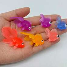 16pcs Realistic Soft Rubber Goldfish Toys, Suitable For Indoor/Outdoor Water Games, Summer Party Decor & Supplies, No Battery Required (Random Colors) - Multicolor - View 9