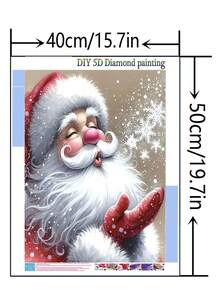 1 peça de pintura de diamante DIY - Retrato de Papai Noel de Natal, Broca Completa, Decoração para Casa, 30*40cm/40x50cm - Conjuntos - Ver 4