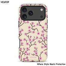 VESPOP Funda de teléfono con diseño de pistilo de flor rosa, compatible con iPhone 17 Pro Max, 16 Pro Max, 15 Pro Max, 14 Pro Max, funda de teléfono de moda coreana interesante, compatible con 11/12/13/14/15/16 Pro Max Plus, diseño elegante adecuado tanto para hombres como para mujeres, regalo ideal para la novia en Navidad, San Valentín, Pascua, temporada de bodas y cumpleaños - Rosa Roja - Ver 2