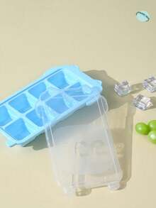 1pc Ice Cube Tray, Quick Release Ice Cube Mold, Fridge Ice Storage Box, Sealed Anti-Odor Freezer Ice Cube Tray, Square & Spherical - Multicolor - View 6