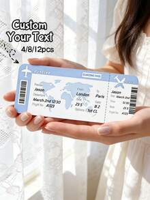 4/8/12 Stücke personalisierte Fluglinien Andenken, mit individuellem Namen, Datum & Ziel, einzigartiges Reisegeschenk für Paar, Jahrestage, Hochzeiten & Geburtstage, romantische Flug-Erinnerungskarte, stilvolle Reise-Souvenirs für ihn/sie/Familie/Freunde, Idee für Hochzeit, Vatertag - Verschiedenfarbig - Übersicht 10
