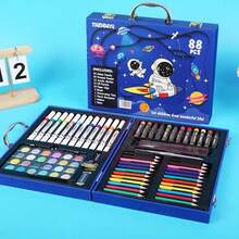 88-Piece Gift Box Art Set With Oil Pastels, Colored Pencils, And Markers. Works On Paper, Fabric, Wood, Glass, Rocks. Perfect For Students & Art Lovers-Great Back-To-School Or Birthday Gift. - Rectangle - View 1