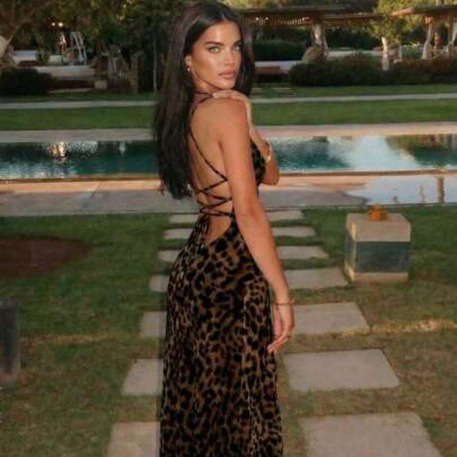 Women's Elegant Sexy Leopard Print Backless Halter Maxi Party Dress, Summer Holiday Outfits , Elegant And Sexy Leopard Print Dress Is Perfect For A Spring Vacation Cruise Or Weekend Getaway, And Is Also An Ideal Choice For Women's Summer And Spring Break Outfits. Valentine's Day Dress - Multicolor - Ver 1