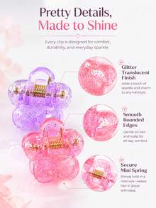 Mini Onion Powder Hair Clip, Candy Color Mini Flower Hair Clip Suitable For Girls Daily Wear, School, Party, Vacation, Birthday, Photography - Multicolor - View 3