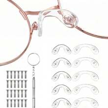 5sets U-Shaped Integrated Nose Pad - Made Of Soft, Comfortable, Anti Slip And Decompression Material, Reducing Imprints, Suitable For Most Glasses - Glasses Repair Kit - Free Multifunctional Screwdriver, Dedicated Glasses Screws - A - View 2