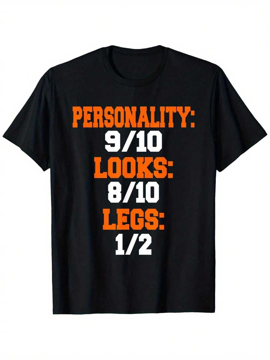 Camiseta Gráfica Divertida con Humor sobre Amputación de Piernas, Estilo Holgado, Nueva, Unisex, de Manga Corta, Casual y Cómoda, 100%, Tallas S-XXXL - Negro - Ver 1