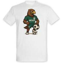 de Comercio Exterior 2026: Camiseta de Manga Corta de Algodón Puro con Estampado de la Mascota de la Copa Mundial para Hombres y Mujeres, Camisa Deportiva Casual Holgada - Blanco - Ver 12