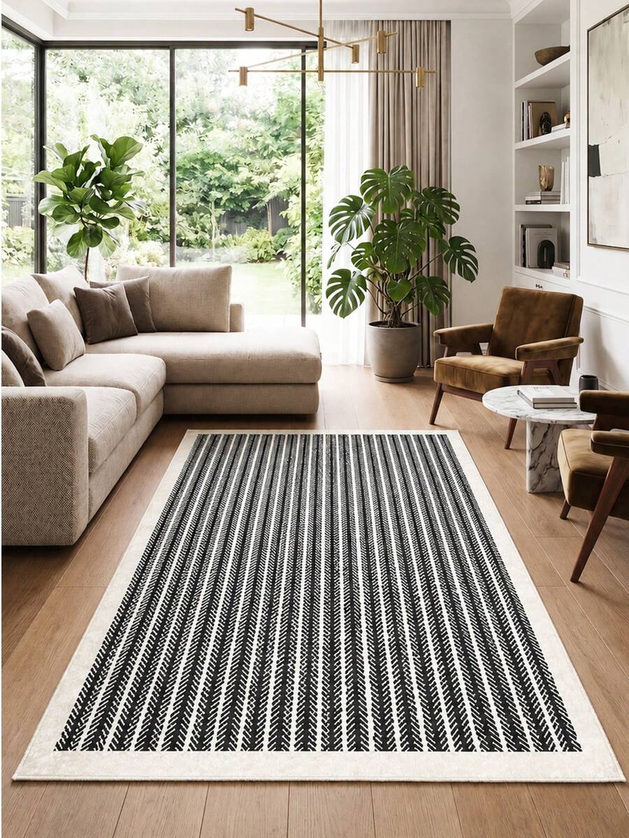Modern Non-Slip Kitchen Runner Rug, Washable Minimalist Floor Mat for Home Decor, Bedroom, Livingroom Rug, Made in Turkiye 80x200 cm, 80x300 cm,100x200 cm, 120x180 cm - 奶油白 - 查看 1