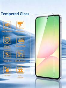 5片装钢化玻璃屏幕保护膜，支持指纹解锁，适用于三星 Galaxy S26 S25 S24 Ultra S23 S22 S21 Plus Edge、Galaxy A14 A15 A16 A17 A07 A06 A05 A57 A56 A55 A54 A53 A52 A51 5G 4G、Galaxy S26 S25 S24 Ultra S23 S22 S21 Plus，防刮花、无气泡、高清晰度、9H 硬度、保护设备、透明手机配件 - 無色 - 查看 8