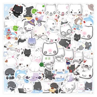 Cartoon Ghost Pudding Stickers, Art & Craft, For Decorating Stationery, Cups, Luggage, Refrigerators, Skateboards, Guitars