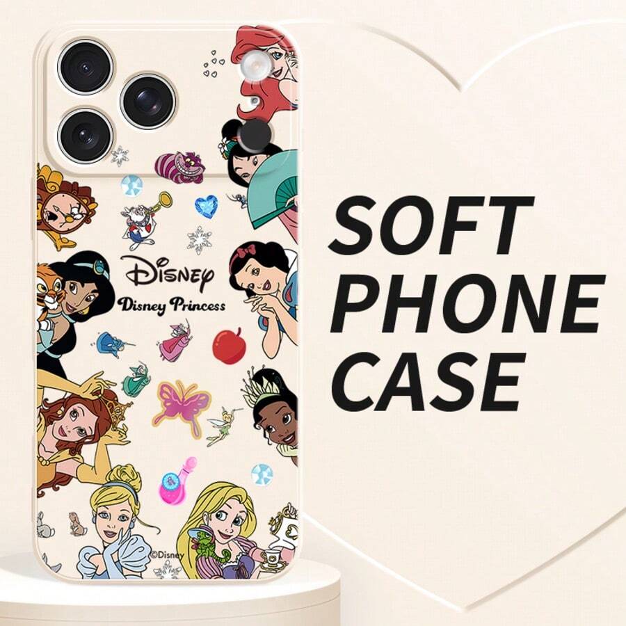Ốp điện thoại Disney - Bạch Tuyết, Elsa & Alice: Thiết kế hoạt hình dễ thương, nữ tính. Tương thích với iPhone 17 Pro Max, 16 Pro, 17 Air, 17 Pro, 16 Plus, 16 Pro Max, 15 Pro, 15 Pro Max, 15 Plus, 14 Plus, 14 Pro Max, 14 Pro, 12 Pro, 13 Pro Max, 13 Pro, 13, 12 Pro Max, 11 Pro, 11 Pro Max, XS Max, XS, XR, & X. Ốp mềm chống sốc - Vỏ bảo vệ bằng Silicone/TPU. - trắng - Xem 1