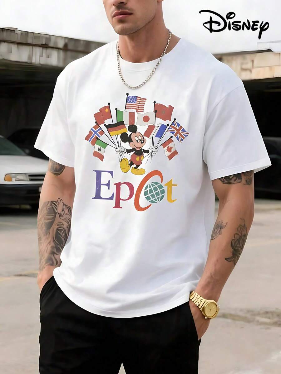 Men's Disney Casual T-Shirt, Walt Disney World Toy Story Print, Whimsical Design, Comfortable Soft Fabric, Perfect For Theme Park Visits - 白色 - 查看 1