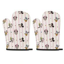 Găng tay lò nướng sọc Disney Mickey & Friends chịu nhiệt, chống cháy, chống trượt, thích hợp cho nấu nướng và làm bánh. - Màu hỗn hợp - Xem 1