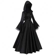 Medieval Witch Dark Gothic Long Hooded Dress European And American Plus Size Renaissance Ball Cosplay Costume - 250312S9634517 Hooded Women's Skirt - View 4