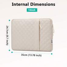 TECOOL 适用于 13.3-16 英寸笔记本电脑的保护套，兼容 MacBook Neo A18、Air Pro 13/14 英寸 M1/M2/M3、Air 15 英寸 M2/M3、Pro 16、HP 笔记本电脑，方形绗缝竖款电脑包，带口袋 - 查看 10