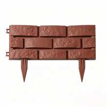 1pc 2D Acrylic Brick Texture Garden Edging Stake, Decorative Landscape Border Suitable For Yard, Lawn And Pathway, Outdoor Wind & Rain Resistant Fence Panel - A - View 3