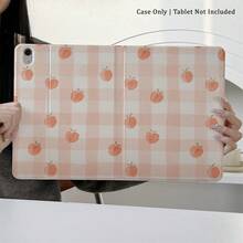 1個粉色格紋水彩桃花圖案平板保護殼，附筆槽、多角度磁吸支架、自動休眠/喚醒，相容於 Ipad Pro/Air, Pad 5/6/8, Pad, MatePad, Pad, 相容於 Honor Pad, Xiaoxin Pad - 彩色 - 查看 7