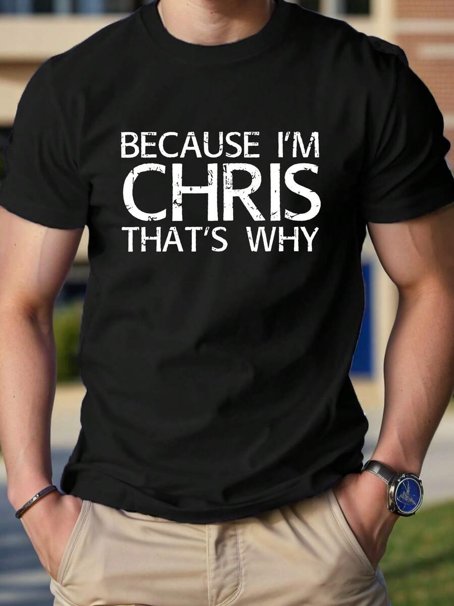 Camiseta de hombre de color sólido, ajuste cómodo - Negro - Ver 1
