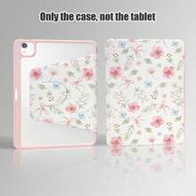 1 pieza Funda protectora con tapa abatible y ranura para lápiz, con estampado floral y de mariposa, compatible con Honor/Apple/ - Multicolor - Ver 5