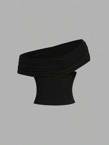 Camiseta de tirantes ajustada de un solo color con 3 formas de usar para mujeres - Multicolor 3 - Ver 8