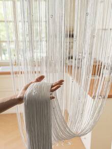 1pc Crystal Bead Room Divider Curtain Decor - White - View 9