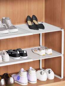 Heavy Duty Adjustable Expandable Wardrobe Organizer Rack - Space Saving Stackable Metal Storage Shelves With Polished Surface, No Assembly Required. Suitable For Kitchen, Bedroom, Office Desk Organization, Multi-Purpose Storage Rack, Shoe Cabinet, Miscellaneous Shelf, Wardrobe Divider And Storage Solution. - Multicolor - View 4