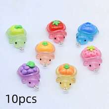 10pcs Mixed Color 3D Cartoon Fruit Turtle Resin Charms, Suitable For DIY Jewelry Making, Bracelets, Necklaces, Earrings - Perfect Handmade Gift For Beginners And Experts - Jewelry Accessories - Multicolor - View 21