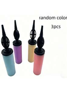 1pc/3pcs Macaron Color Handheld Balloon Pump, Portable Manual Air Pump, Suitable For Latex Balloons And Foil Balloons, Perfect For Wedding, Birthday And Christmas Party Decoration, Practical Balloon Accessory, Bridal Gift And Home Party Decoration Prop - Multicolor - View 12