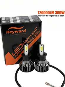 Heyword 2 đèn pha LED ô tô 9005 9006 H13 H11 H7 H4 H1 kết hợp chiếu xa/gần, 75.000 Lumens, tăng độ sáng 800%, ánh sáng trắng 6500K, CANBUS, quạt êm ái, chip COB CSP độ sáng cao, cắm là chạy. - trắng - Xem 19