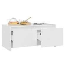 vidaXL Couchtisch Weiß 90x50x41,5 cm Holzwerkstoff Wohnzimmer, Arbeitszimmer, Café, Garten, Poolbereich, Strand, Couchtisch, Beistelltisch, einfach zu montieren, Wohnaccessoires für Möbel. - Weiss - Übersicht 3
