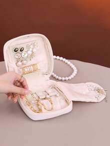 Hộp đựng trang sức du lịch di động, hộp đựng trang sức mini - Thích hợp để đựng nhẫn, bông tai, mặt dây chuyền, đồng hồ, dây chuyền và son môi. - Nhiều màu - Xem 5