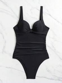 Swim Traje De Baño De Una Pieza De Mujer Con Detalle Recogido - Negro - Ver 8