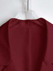 Blazer blanco ajustado de línea A con cuello en V francés, elegante, con lazo y botones sin mangas para mujer, para primavera/verano - Rojo - Ver 4