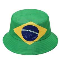Summer Reversible Bucket Hat World Cup Flag Print Fan Hat Sun Protection UV Protection Flag Print Bucket Hat - Multicolor - View 15