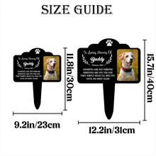 1pc Customized Dog Memorial Stake, Personalized Dog Photo Plaque, Outdoor Pet Gravestone, Condolence Gift, Pet Portrait Gift, Metal Garden Tribute - Multicolor - View 7