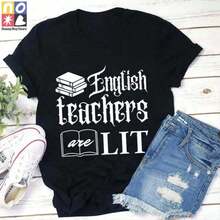 Vintage T-Shirt For English Teachers, Teacherlife T-Shirt, Teacher T-Shirt, Teacher Gift, Literature Teacher T-Shirt. Loose, Casual, And Versatile Y2k T-Shirt. - 白色 - 查看 1
