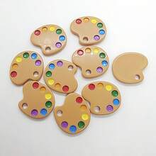 4/8 piezas Accesorios de joyería de resina de paleta de colores creativos, adecuados para estuche de teléfono DIY, pinza para el cabello, pendientes, fabricación de joyas, suministros de decoración de pintura - Mezcla aleatoria - Multicolor - Ver 5